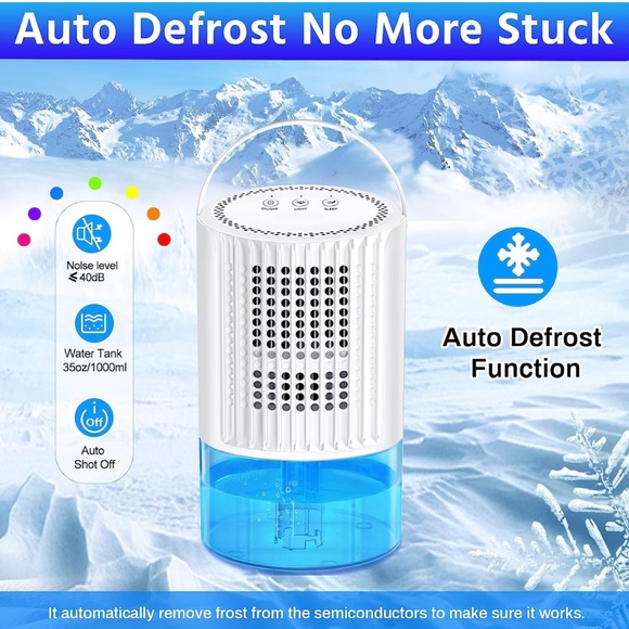 35oz Bathroom Dehumidifier Portable Small Dehumidifier with Auto Defrost - Picture 8 of 11
